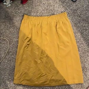 High waisted mustard skirt
